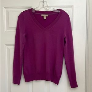 Banana Republic merino wool Purple V-Neck Sweater
